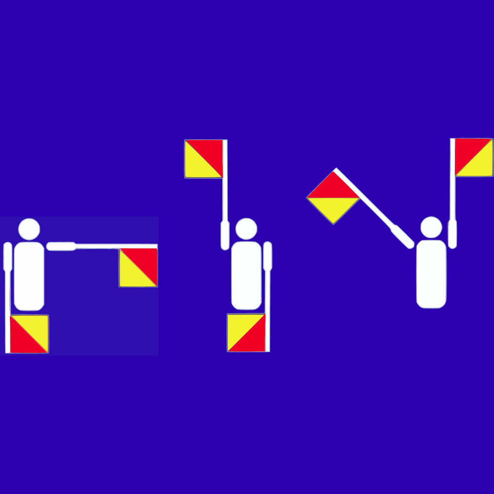 FDT in Semaphore Signal Flags (whole mug) Black Glossy Mug