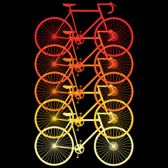 Multi-color bicycle Unisex t-shirt
