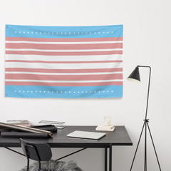 US Flag in Transgender Colors Flag