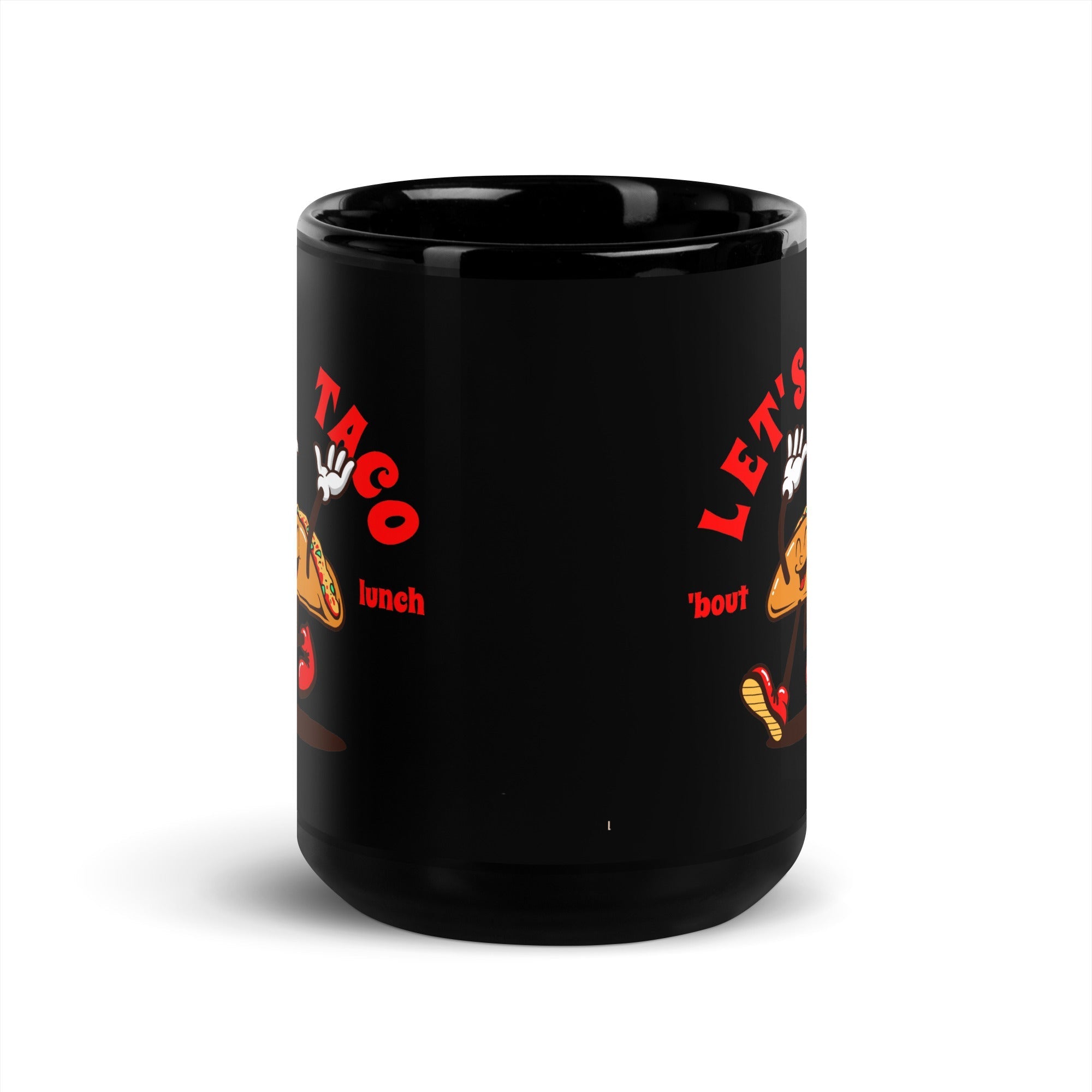 taco 'bout lunch black glossy mug