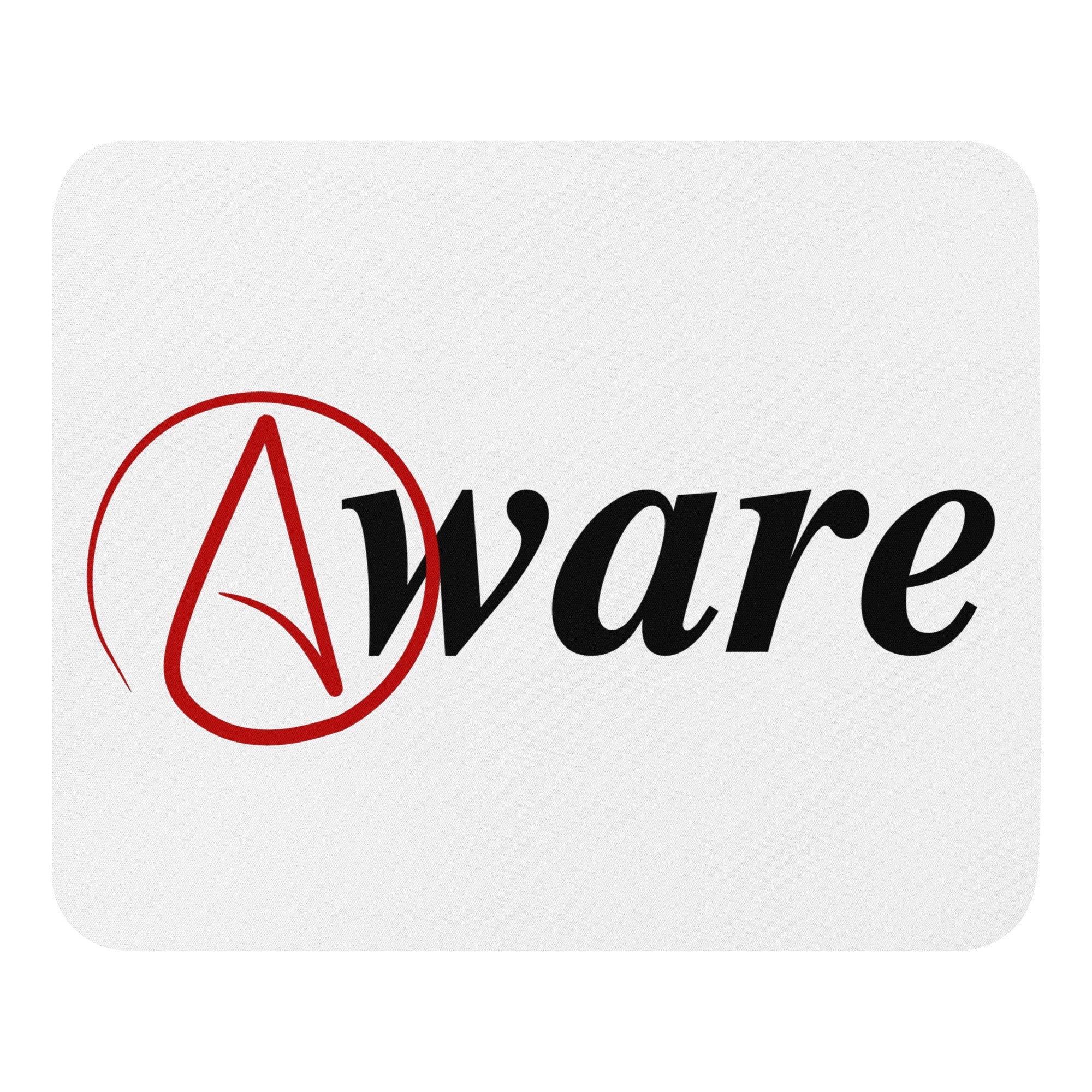 Arheist symbol Aware mouse pad with soft polyester surface.