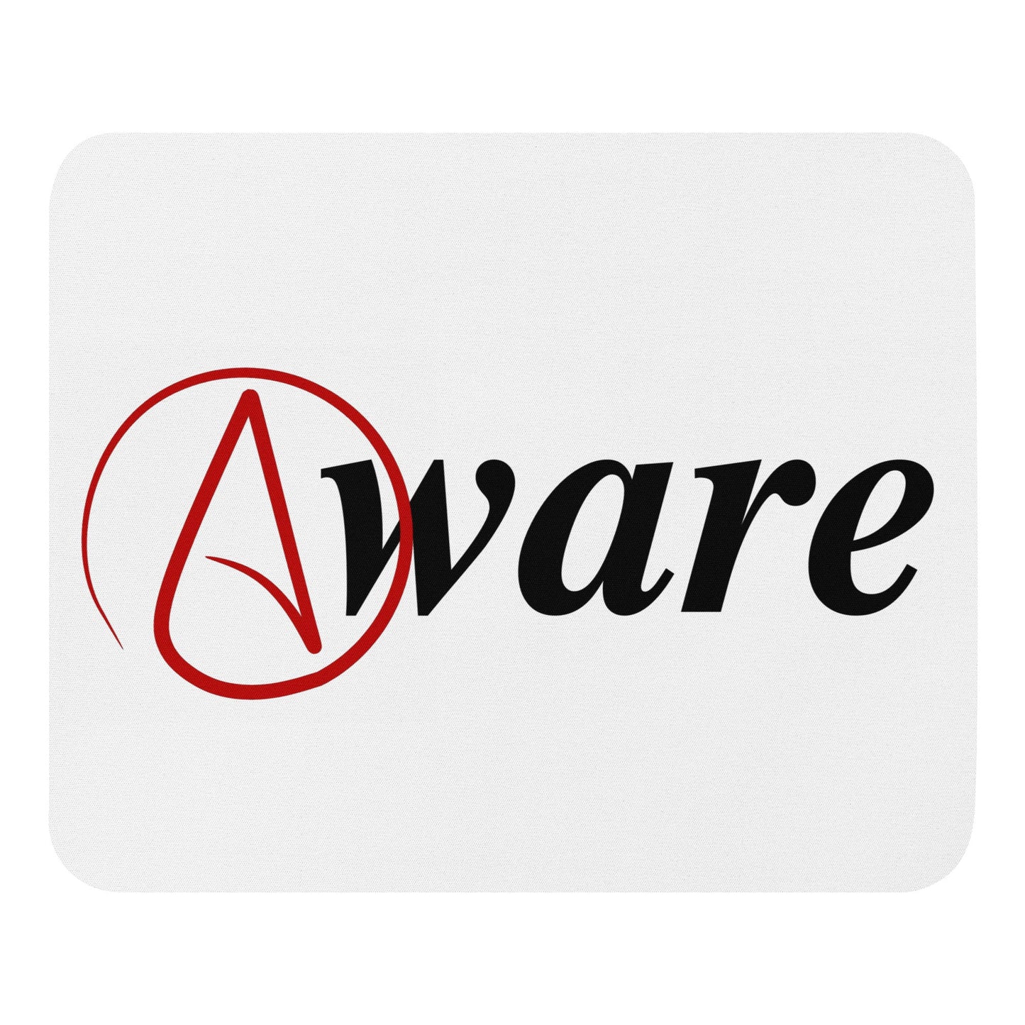 Arheist symbol Aware mouse pad with soft polyester surface.