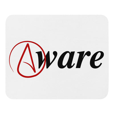 Arheist symbol Aware mouse pad with soft polyester surface.