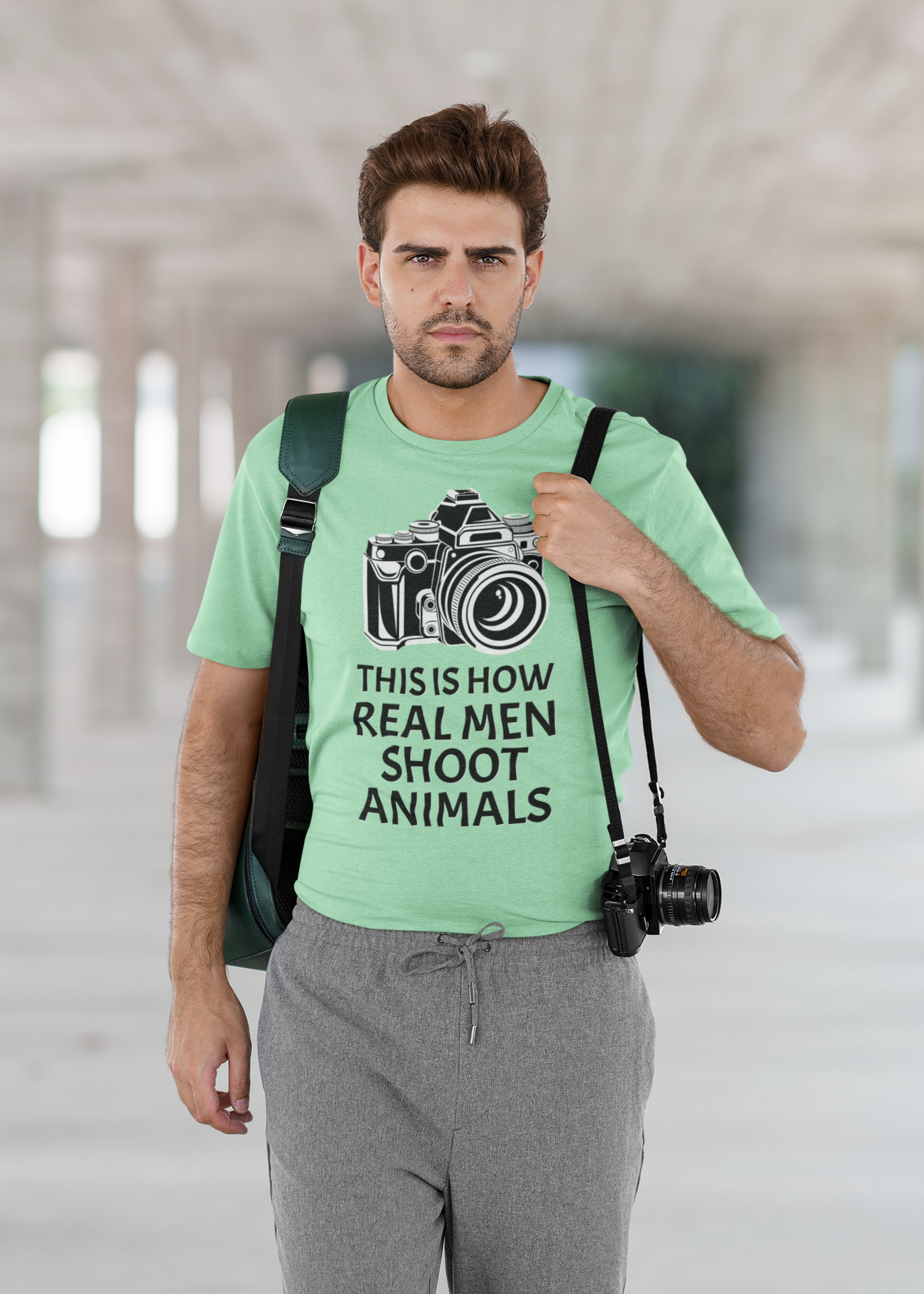 This is how real men shoot animals - for light colors Unisex t-shirt
