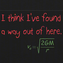 Escape Velocity Maternity T-shirt with scientific humor quote and formula.