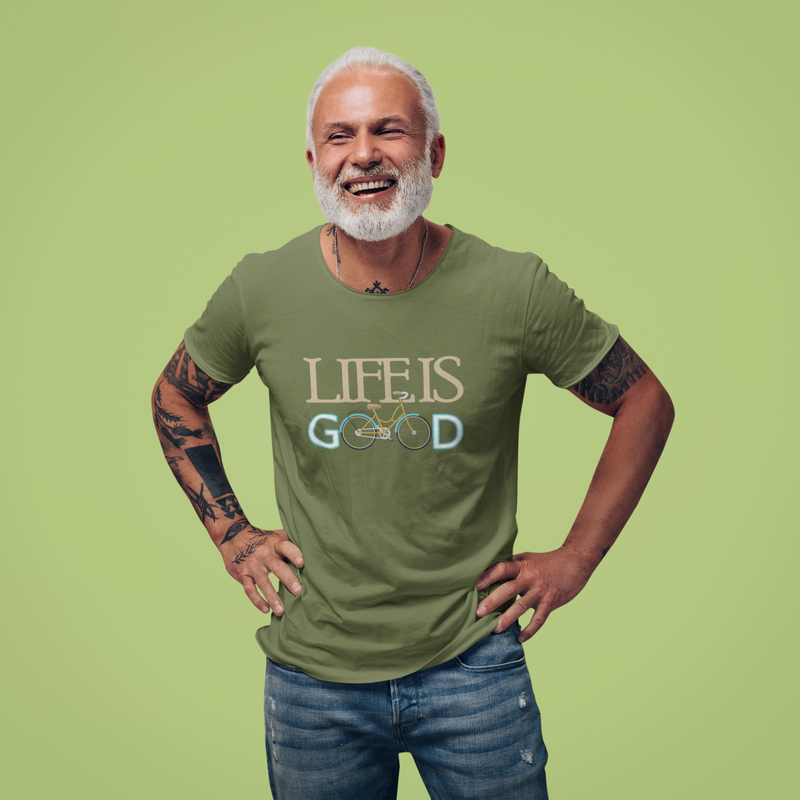 Life is good (with bike) Unisex t-shirt