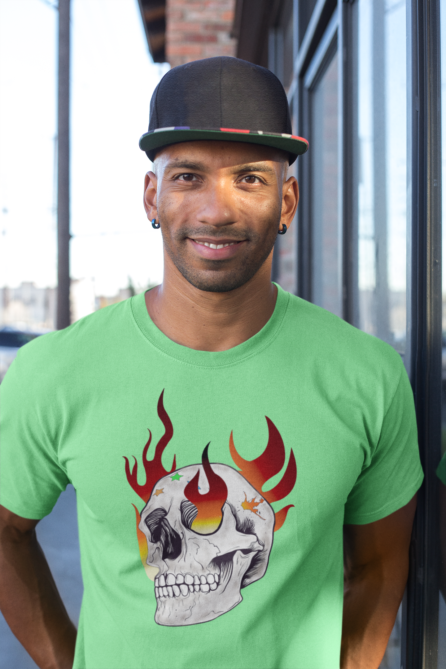 Flaming Skull Unisex t-shirt
