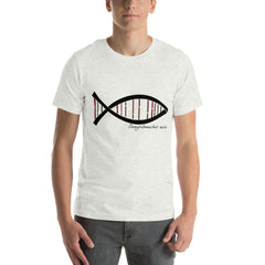 Science DNA Fish Unisex T-shirt featuring deoxyribonucleic acid design, combining science and style.