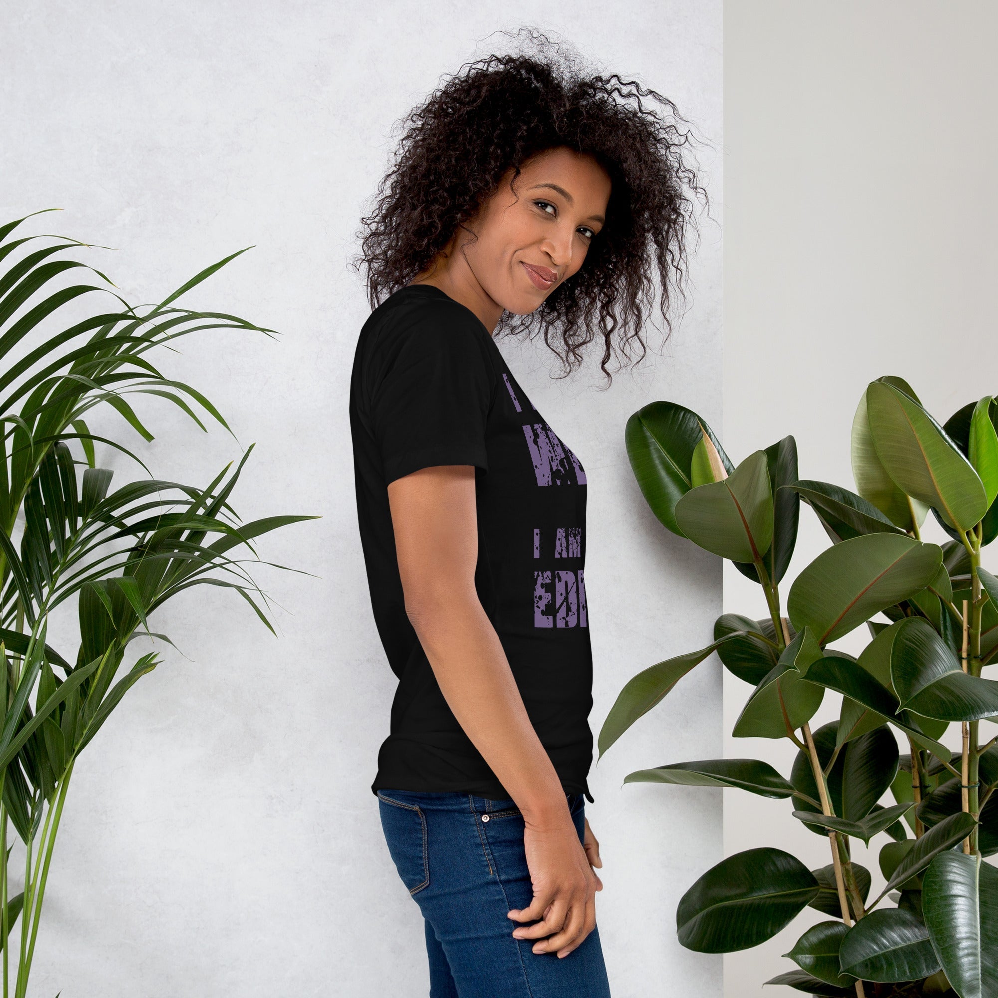 Unisex "I am not Weird" t-shirt with purple text; comfortable, soft, and stretchy.