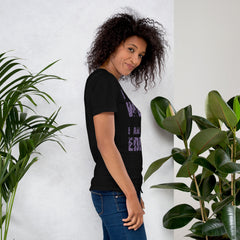 Unisex "I am not Weird" t-shirt with purple text; comfortable, soft, and stretchy.