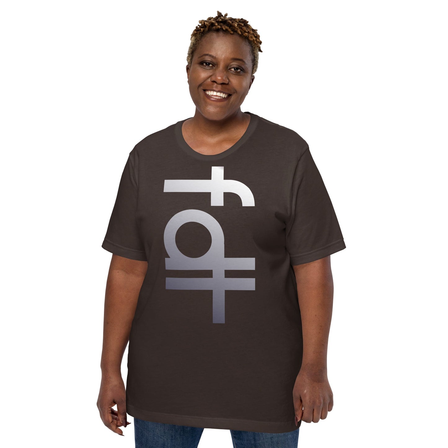 Unisex black t-shirt with "FDT" design, soft lightweight fabric, adult size.