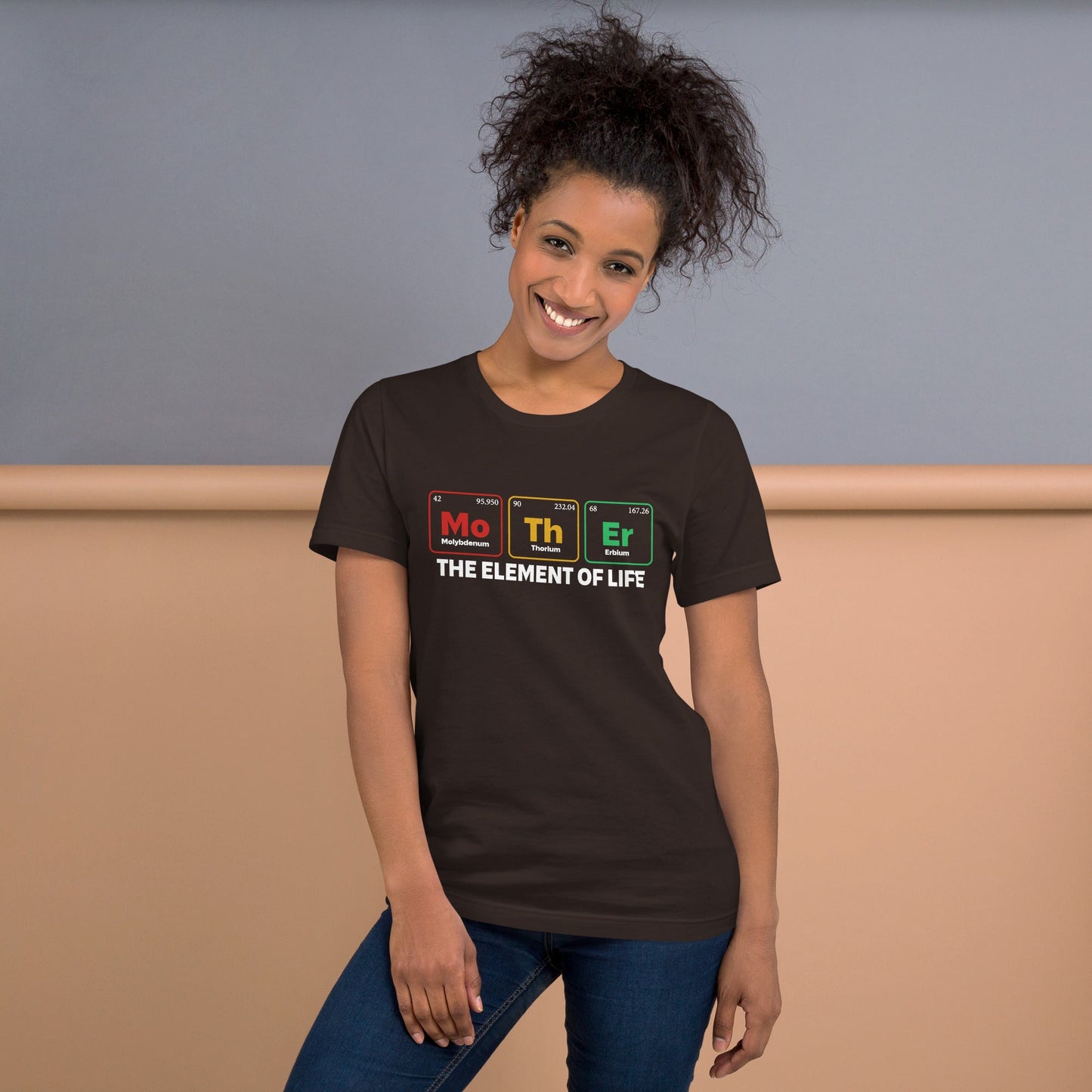Dark unisex t-shirt with "Mother - the Element of Life" design, soft and lightweight.