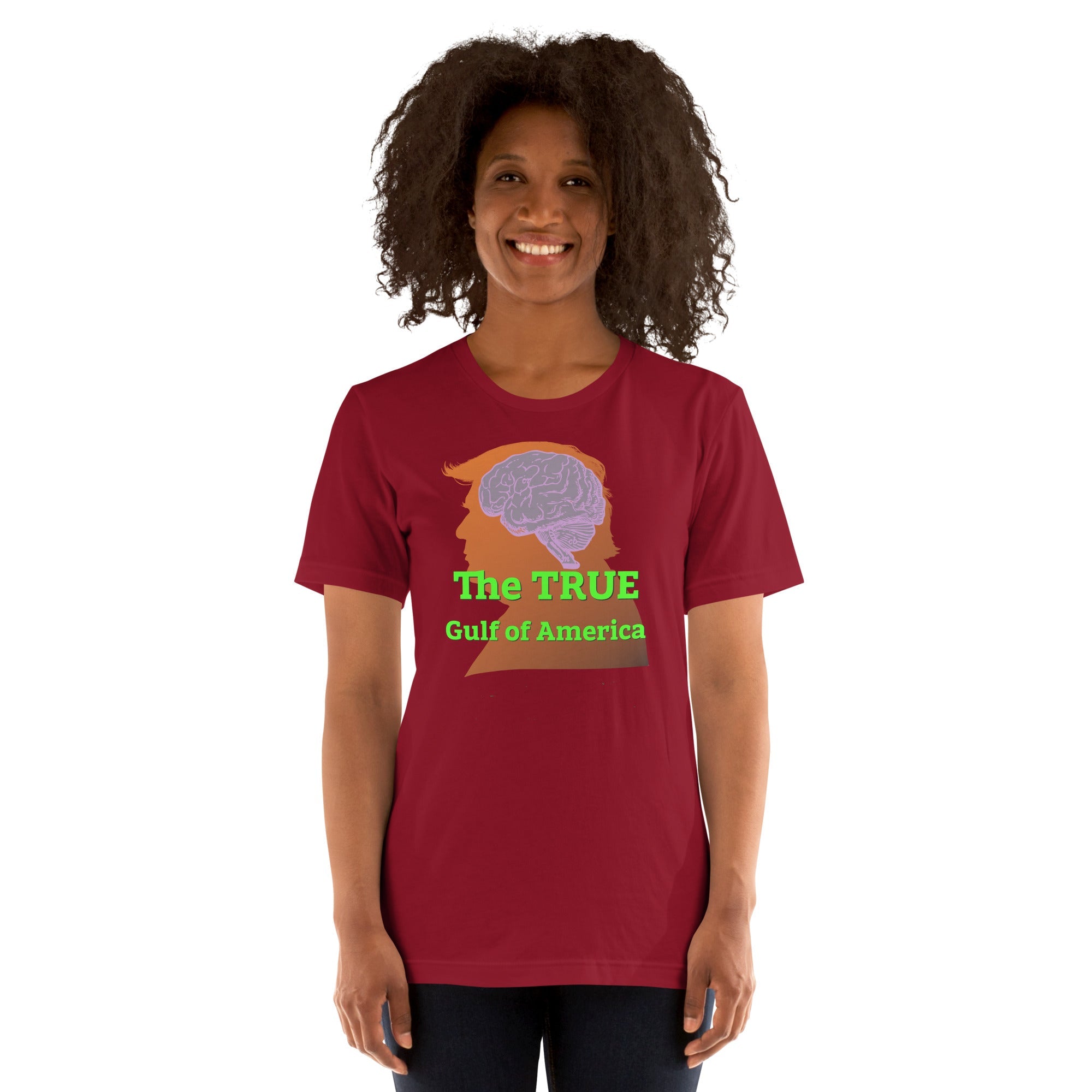 Unisex t-shirt with "The TRUE Gulf of America" design, soft and lightweight fabric.