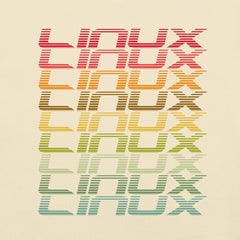 Multicolor Linux operating system unisex t-shirt design.