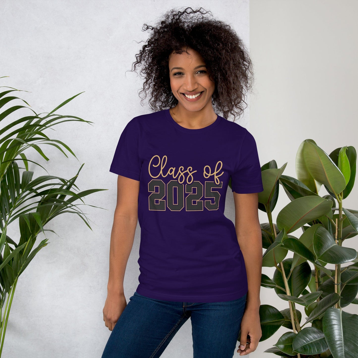 Class of 2025 unisex t-shirt in navy, featuring soft and lightweight cotton.