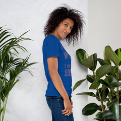 Unisex t-shirt with "I am not Weird" in purple text, soft and lightweight.
