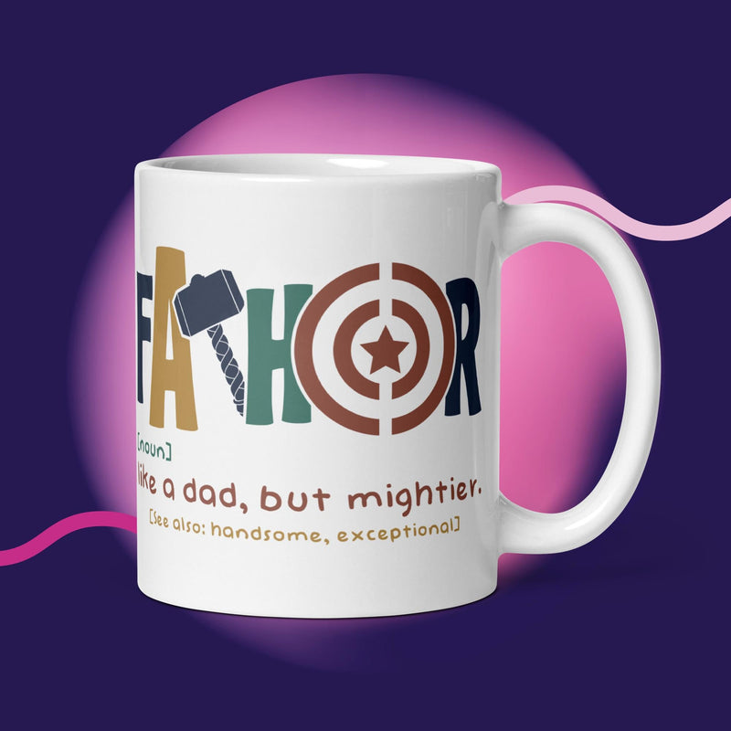 White glossy mug with