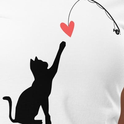 Cat Catching Heart (black) Women's short sleeve t-shirt