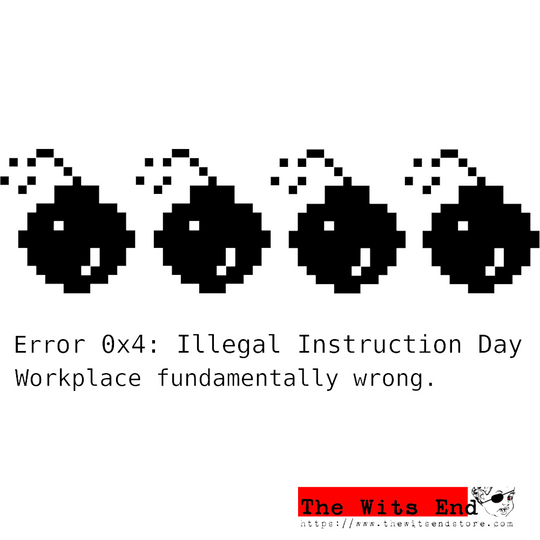 ST 4-Bombs Workplace Error Coffee White glossy mug