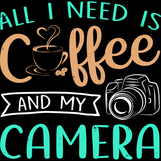 All I Need is Coffee and My Camera-Dark colors Unisex t-shirt