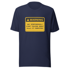 Retro OS Warning T-shirt with bold "Warning" text for tech enthusiasts