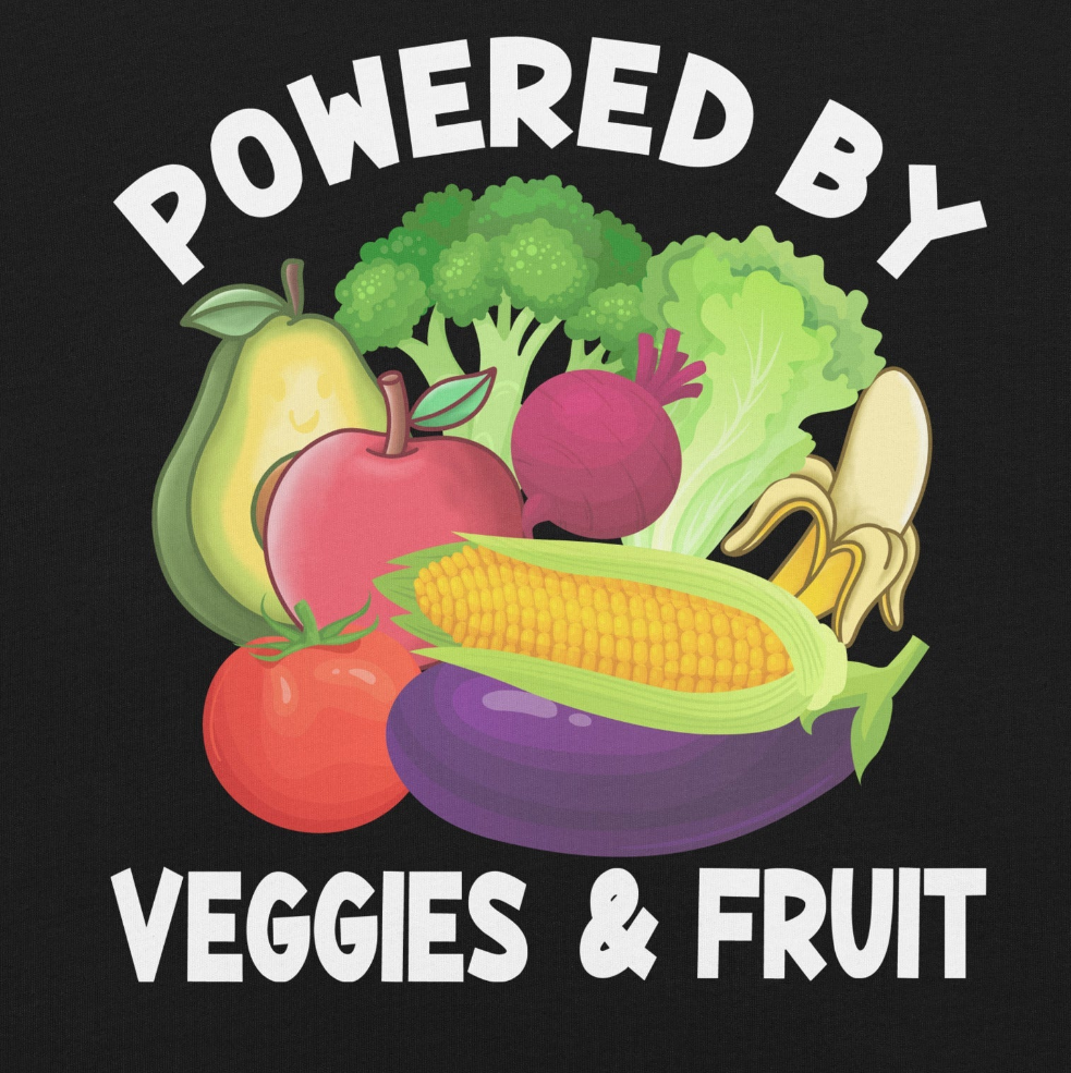 Powered by Veggies & Fruit Unisex t-shirt