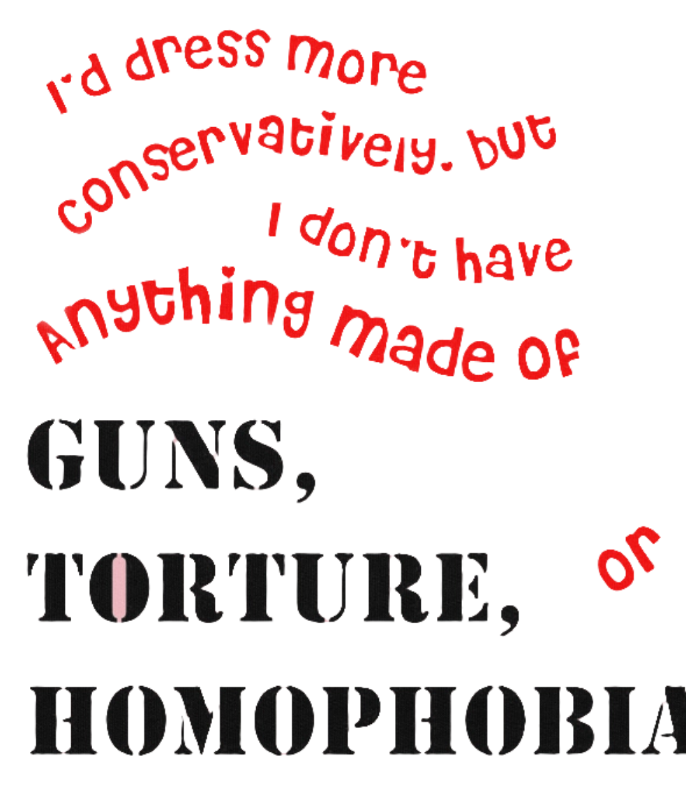 Unisex t-shirt with bold anti-guns, torture, and homophobia quote, promoting social justice and inclusivity.