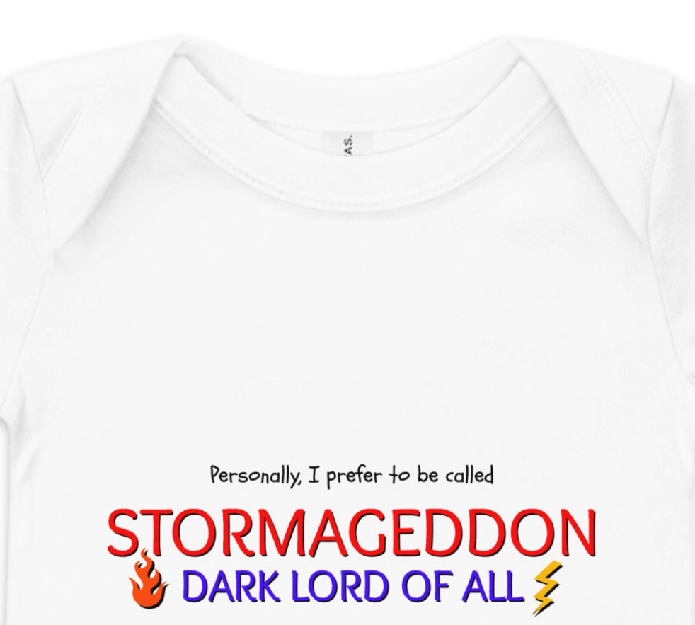 Stormageddon  -Dark Lord of All baby short sleeve one piece