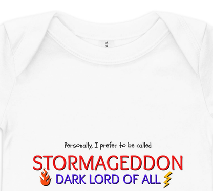 Stormageddon  -Dark Lord of All baby short sleeve one piece