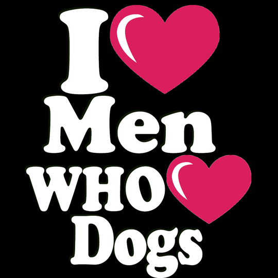 I Love Men Who Love Dogs Black Glossy Mug