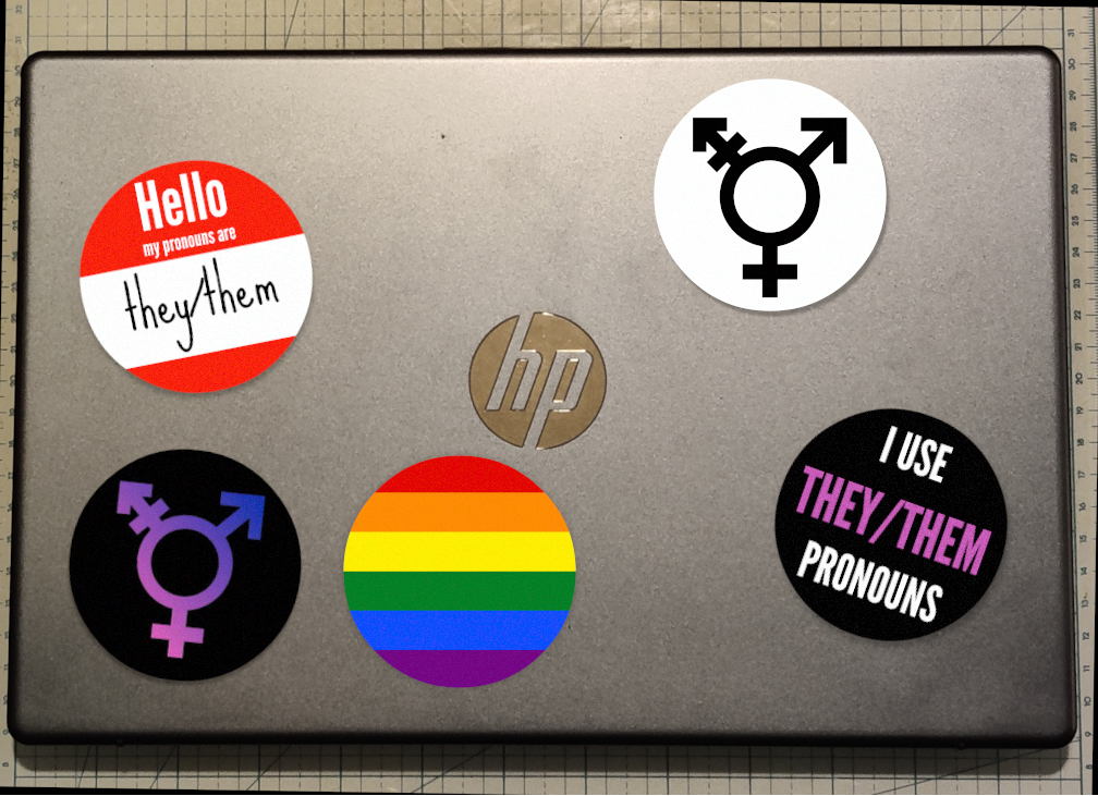 Modern Identity & Pride Bundle with 5 unique inclusive sticker designs celebrating pride and self-expression
