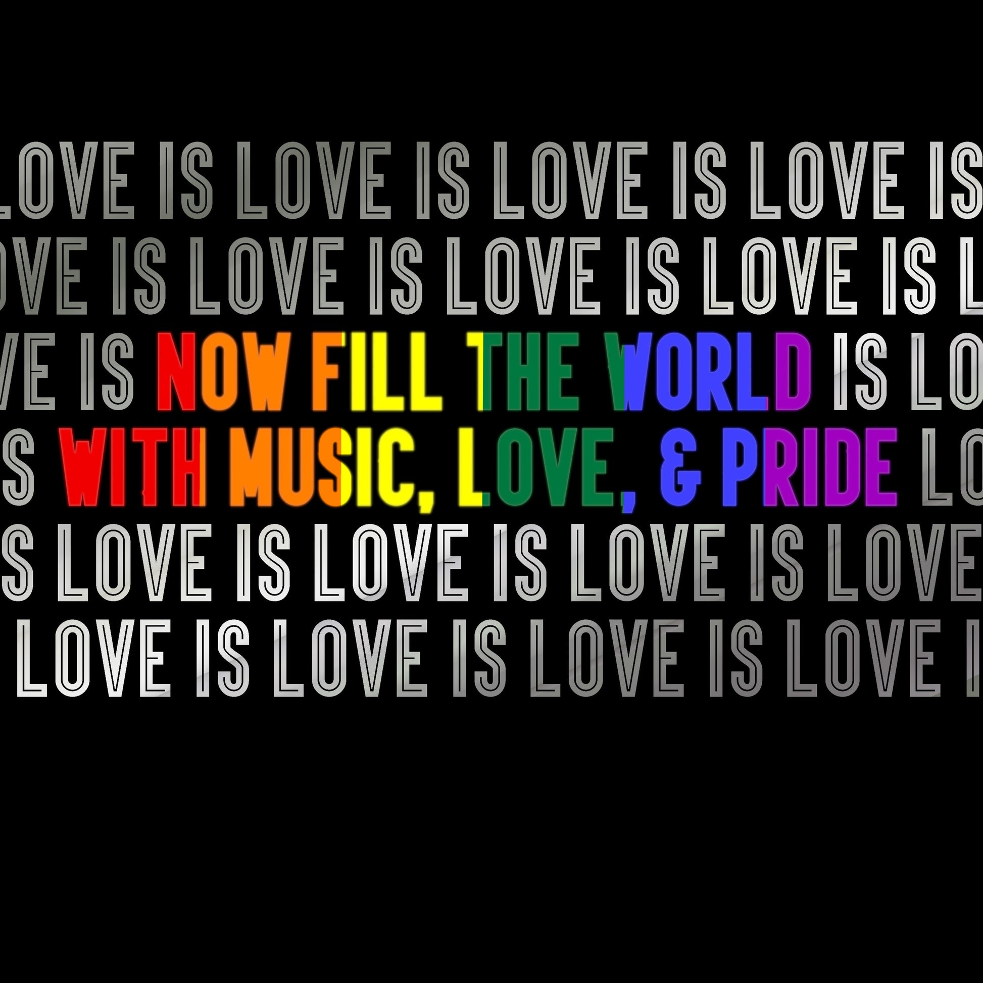 Love is Love unisex t-shirt with LGBTQ+ pride message and colorful design.