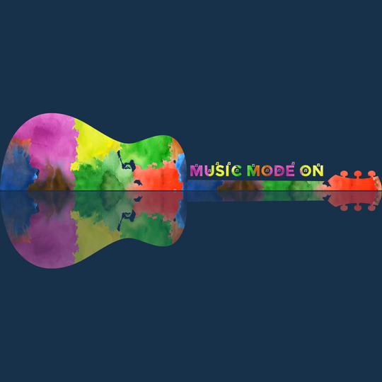 Rainbow Splotch Guitar-Music Mode On Unisex t-shirt