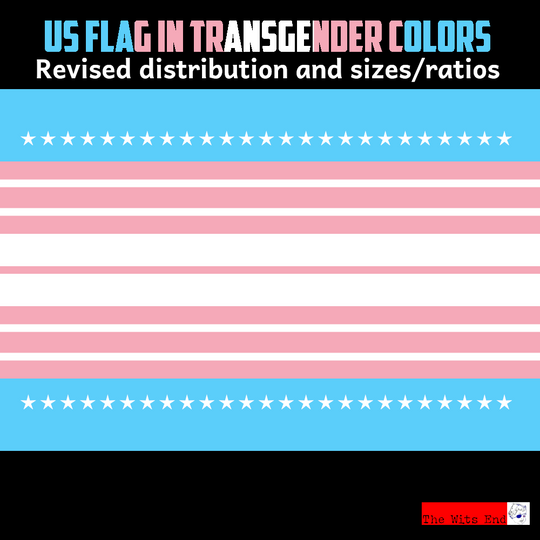 US Flag in Transgender Colors Flag