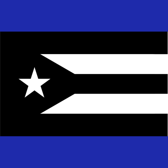 Borinquen flag  (Puerto Rican flag) - Black - Flag