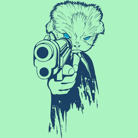 Puppy with a pistol Unisex t-shirt