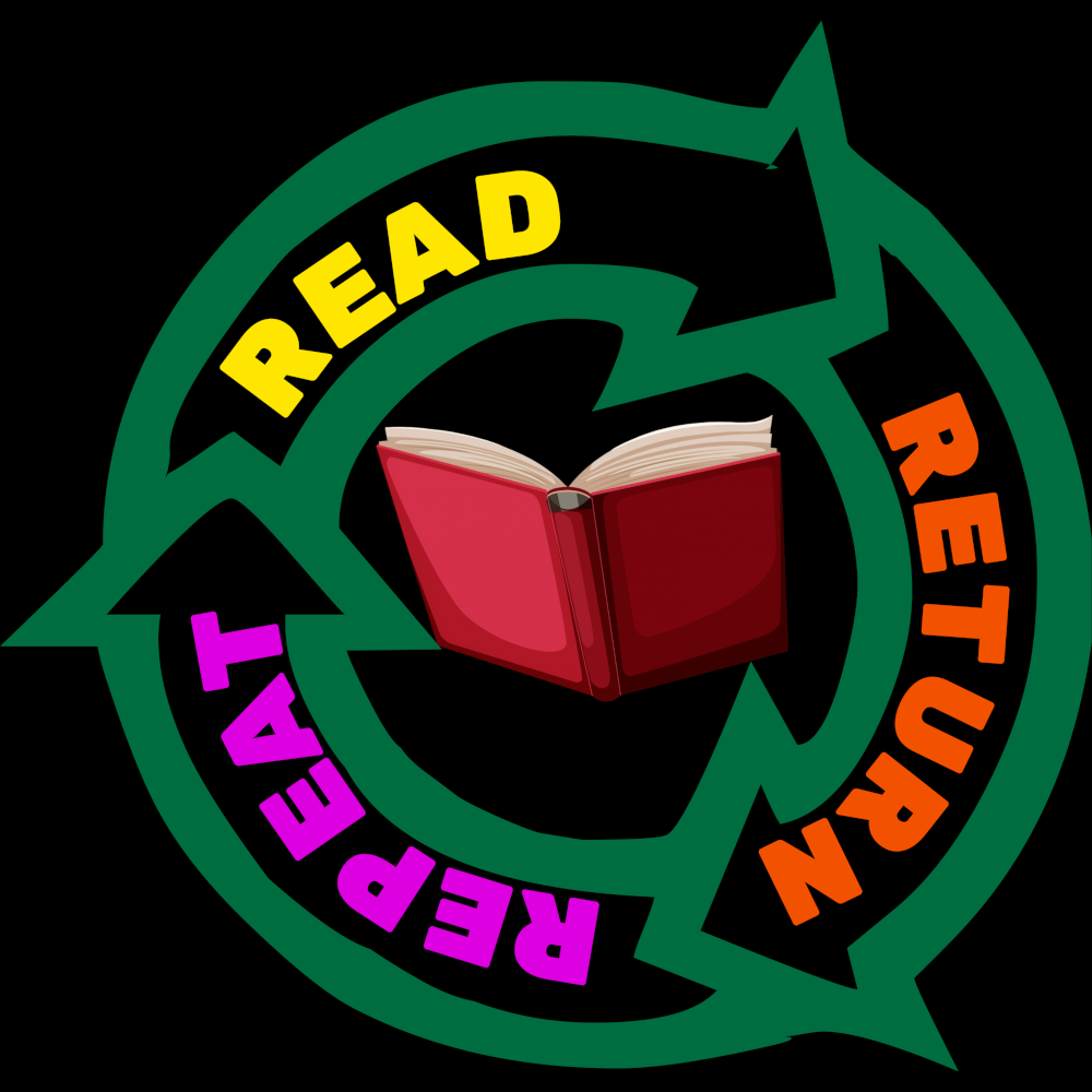 READ - RETURN - REPEAT in recycle symbol with open book Unisex t-shirt
