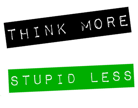 Think More - Stupid Less Vanity license plate