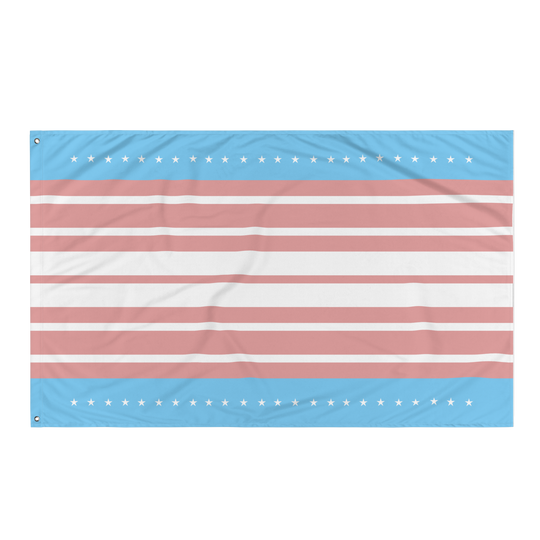 US Flag in Transgender Colors Flag