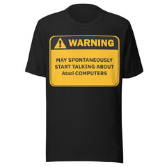 Retro OS Warning T-shirt with bold industrial warning design for tech enthusiasts