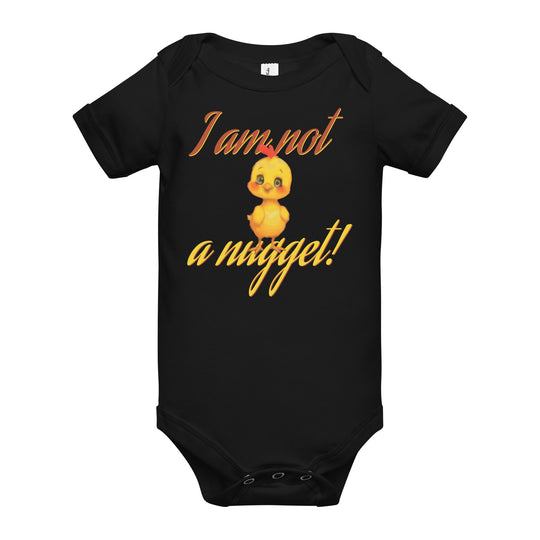 I am not a nugget! Vegetarian/Vegan Baby short sleeve one piece