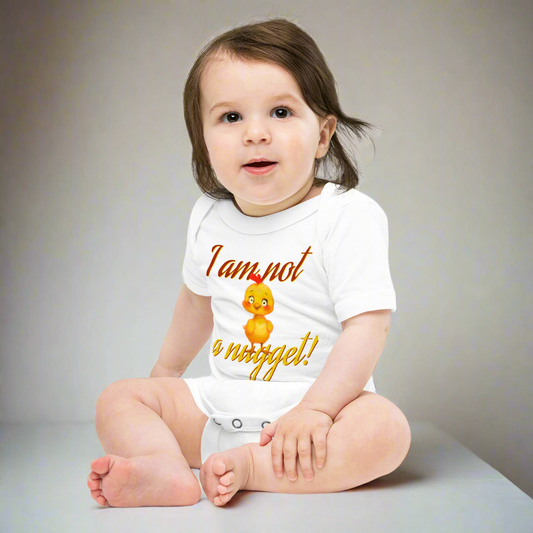 I am not a nugget! Vegetarian/Vegan Baby short sleeve one piece