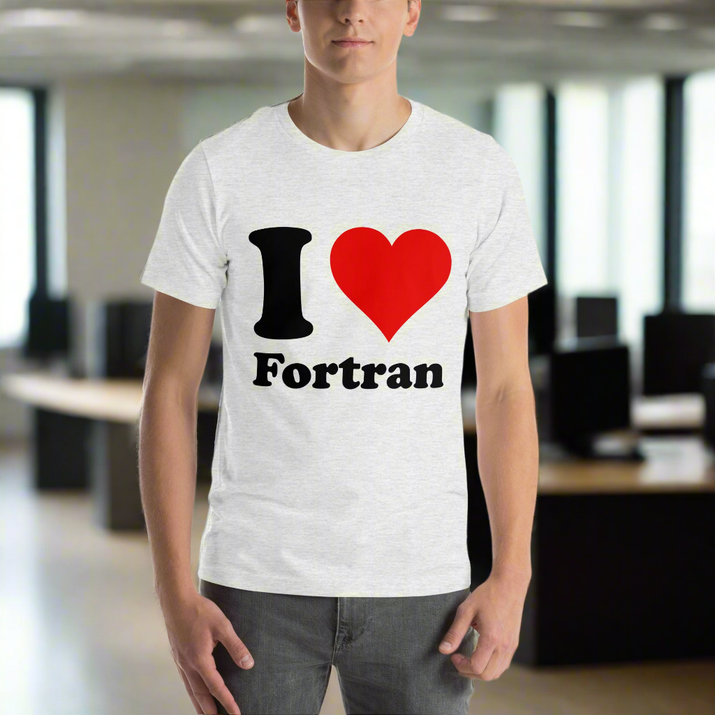 -shirt I ❤️ FORTRAN Unisex unique tech casual wears