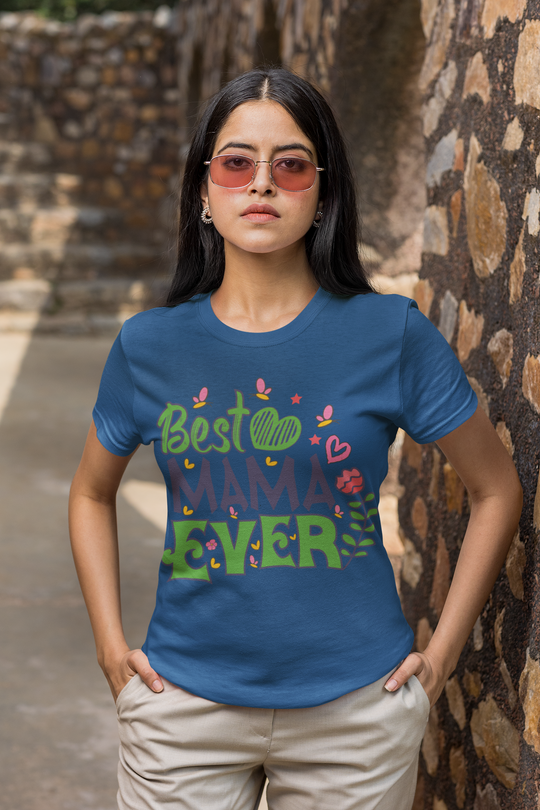 Woman in a tee product mockup