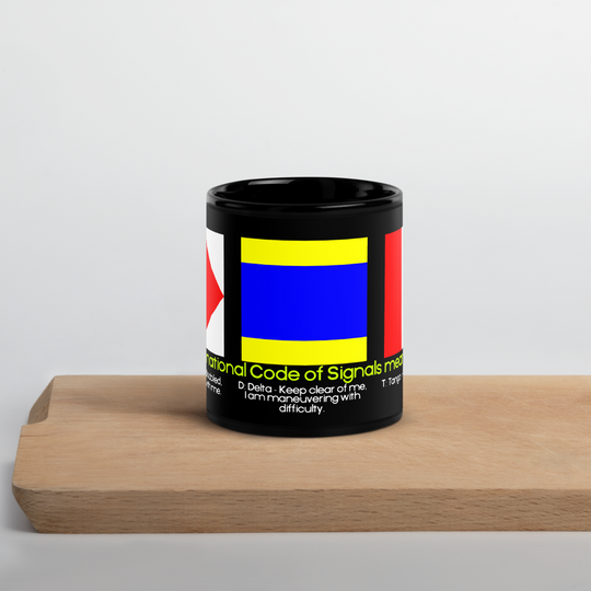 FDT - Signal Flags Black Glossy Mug