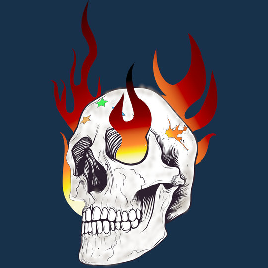 Flaming Skull Unisex t-shirt