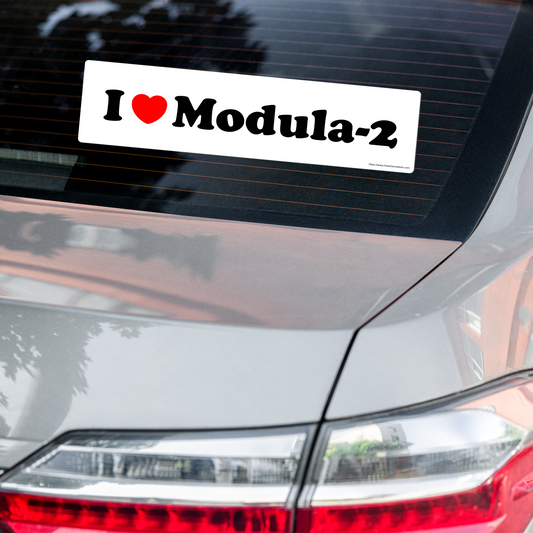 I ❤️ Modula-2 Bubble-free bumper sticker