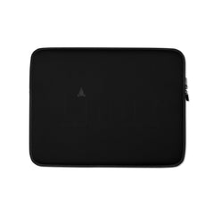 Minimalist Shadow Edition laptop sleeve in deep charcoal on black, slim and padded design with faux fur interior
