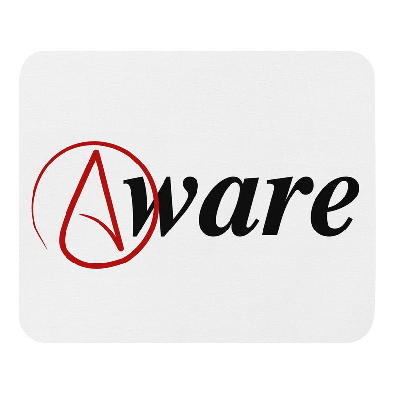 Arheist symbol Aware mouse pad with soft polyester surface.