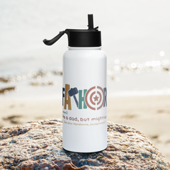 Fathor - Like a Dad, but mightier Stainless steel water bottle with a straw lid
